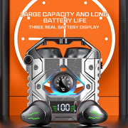 Large capacity H9 Bluetooth wireless headset with earbuds displayed by eprolo, designed for long battery life bluetooth use in gaming scenarios.