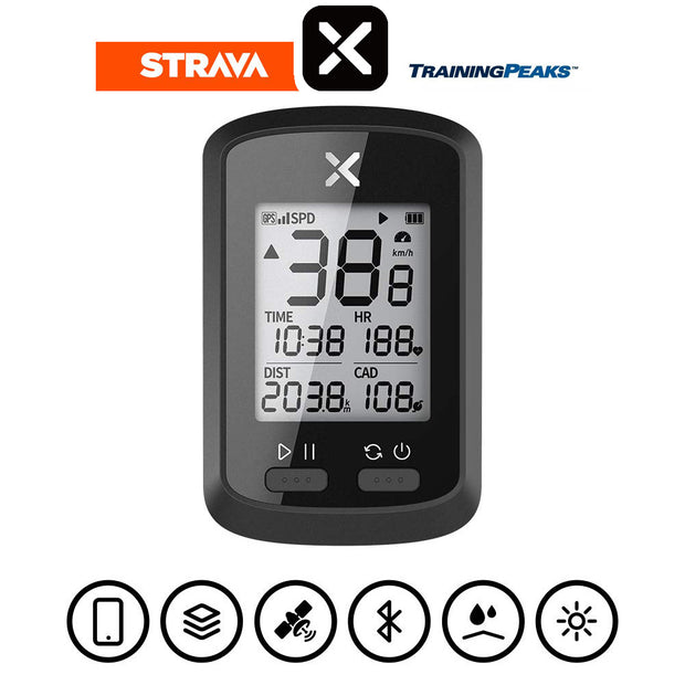 Walker XOSS G+ Cycling GPS Computer image showcasing the lightweight speedometer designed for cyclists, an essential bike performance tracker for monitoring speed and distance.