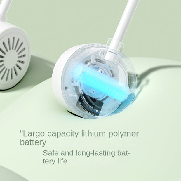 Detailed view of the large capacity lithium battery in an eprolo neck fan, emphasizing long-lasting battery life for outdoor sports.