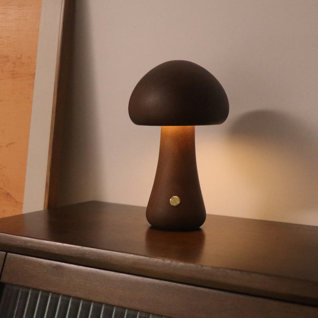 INS Wooden Cute Mushroom LED Night Light