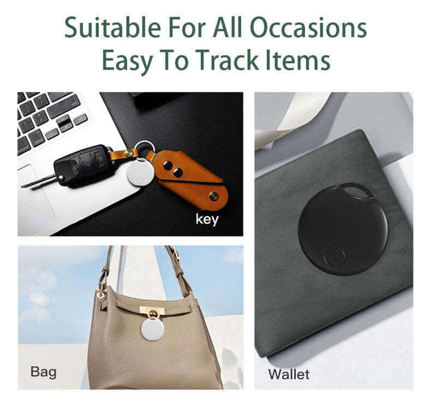Item tracking with Mini GF07 GSM/GPRS/GPS GPS Pet Kids Cars Tracking Device Locator by eprolo, showcasing keys, bags, and wallets.