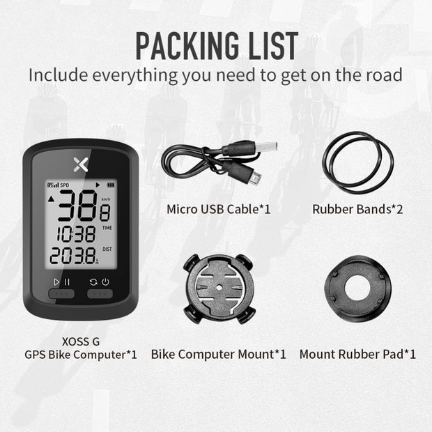 Durable Walker XOSS G+ Cycling GPS Computer designed for light rain compatibility.