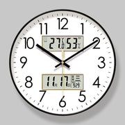 Display of 2025 Digital Wall Clock by eprolo showing temperature and time in a contemporary setting.