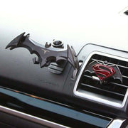 Eprolo Batman Gravity Buckle Car Phone Holder displayed on a car vent with a Superman holder, blending functionality and style for phone navigation.