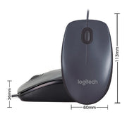 Dimensions and features of the Logitech M91P Enterprise USB Office Mouse, providing ergonomic specifications for optimal comfort, by vendor eprolo.
