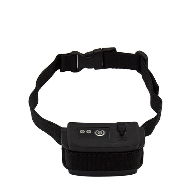 Close-up of the waterproof collar receiver from the Wireless Electronic Dog Fence System by eprolo, designed for comfort and reliability.