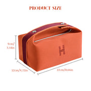 Dimensions of the portable premium canvas makeup bag by eprolo, measuring 22x12x9 cm, ideal for storage and travel.