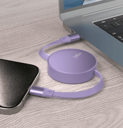 240W fast charging retractable type-C cable for laptops by eprolo, connected to a laptop and smartphone, demonstrating versatility for charging.