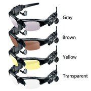 Versatile smart glasses with Bluetooth by eprolo, available in multiple colors including gray, brown, yellow, and transparent lenses.