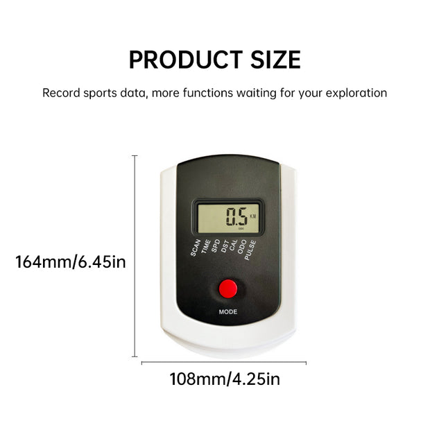 eprolo Product Size illustration showing dimensions for the LCD exercise display, suitable for gym equipment.