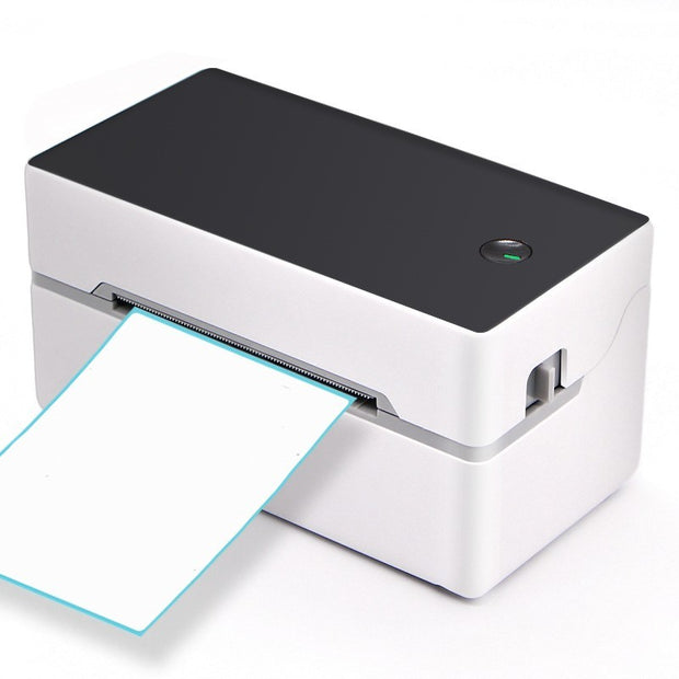 Close-up of Bluetooth Thermal Label Printer demonstrating dual connectivity options and easy setup.