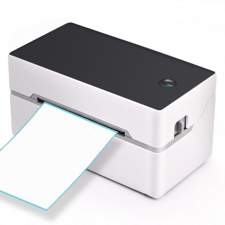 Close-up of Bluetooth Thermal Label Printer demonstrating dual connectivity options and easy setup.